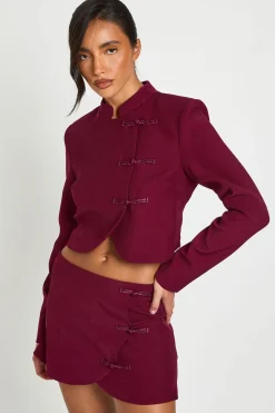 Jupe-short Portefeuille À Détails De Brandebourgs
