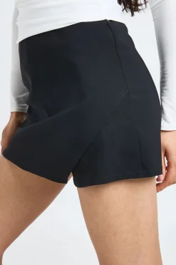 Jupe-short Portefeuille En Bengaline Pour Grandes Tailles