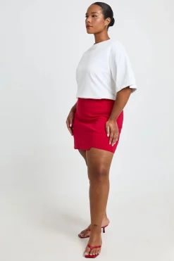 Jupe-short Portefeuille En Bengaline Grande Taille