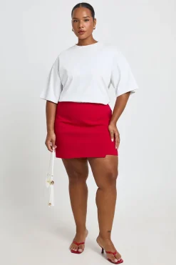 Jupe-short Portefeuille En Bengaline Grande Taille