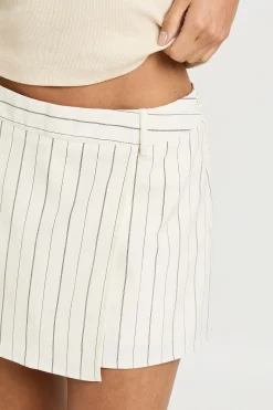 Jupe-short Portefeuille En Crêpe À Rayures
