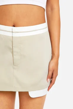 Jupe-short Tailleur À Taille Contrastée