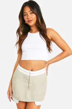 Jupe-short Tailleur À Taille Contrastée
