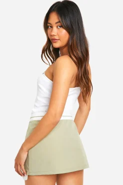 boohoo Jupe-short Tailleur À Taille Contrastée<Femme Shorts