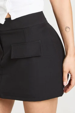 Jupe-short Texturée Chiné Avec Poches Détail Petite
