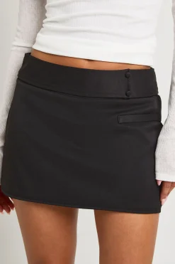 boohoo Jupe-short Tissée Chinée avec Détails Boutonnés<Femme Shorts