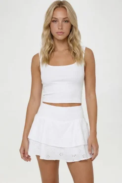 boohoo Jupe-short À Volants Taille Basse En Broderie Anglaise<Femme Shorts