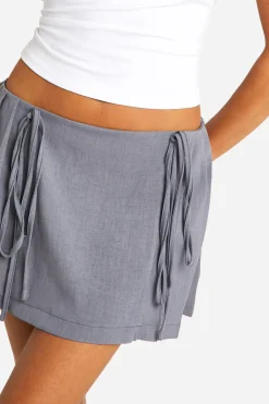 boohoo Jupe tennis plissée à nouer sur le côté<Femme Jupes|Jupes
