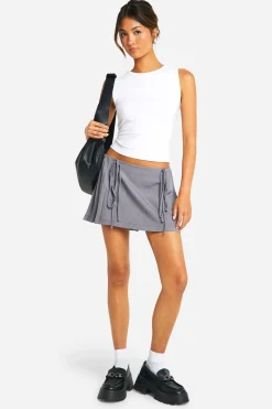 boohoo Jupe tennis plissée à nouer sur le côté<Femme Jupes|Jupes