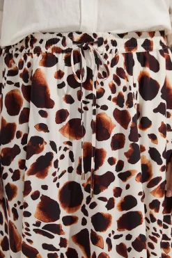 Jupe Tissée Grande Taille Premium Viscose Lin Avec Ceinture À Nouer