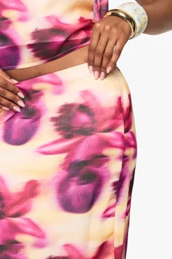 boohoo Jupe tissée à motif floral flou<Femme Jupes|Jupes