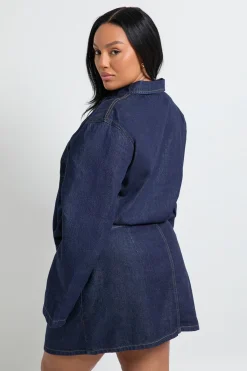boohoo Jupe trapèze en denim grande taille<Femme Jupes|Denim