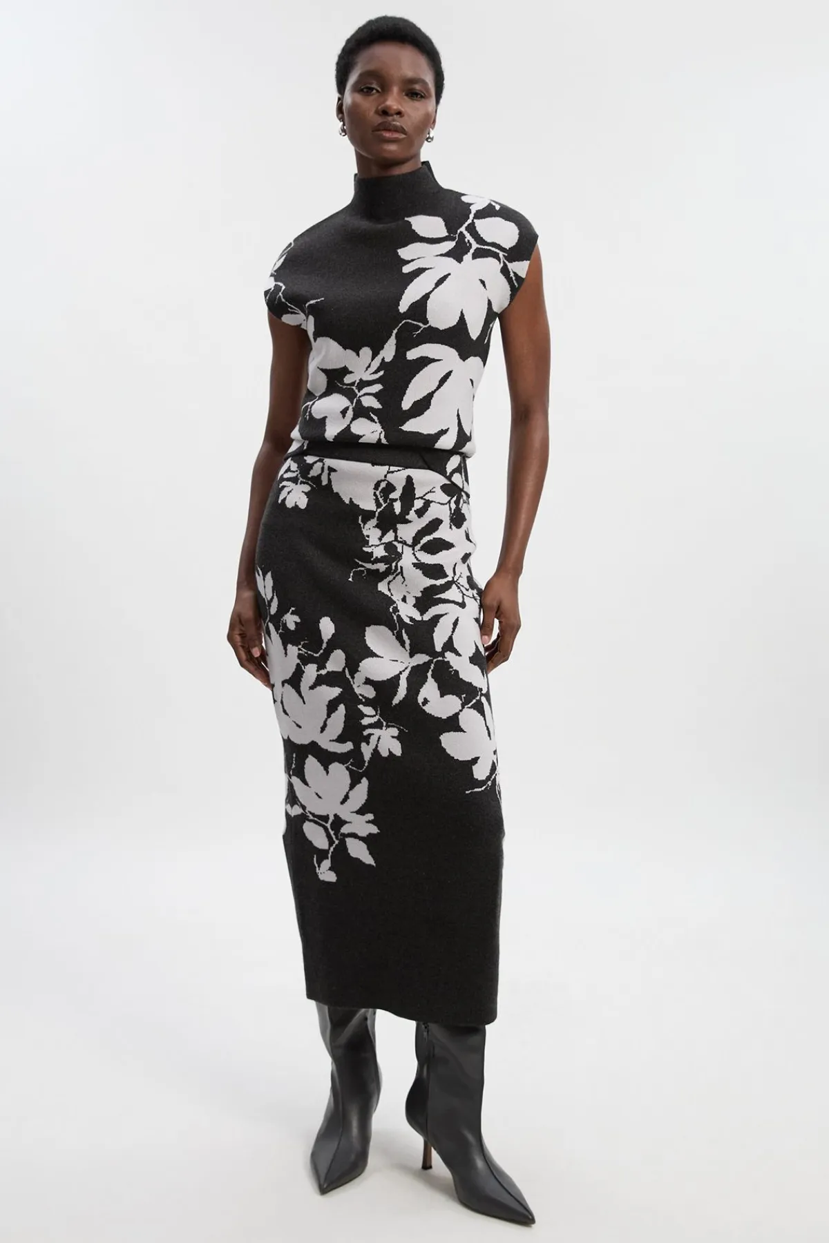 KarenMillen Jupe Tricotée à Motif Floral Jacquard<Femme Jupes|Jupes