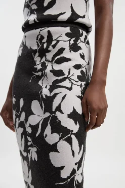 KarenMillen Jupe Tricotée à Motif Floral Jacquard<Femme Jupes|Jupes