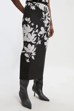 KarenMillen Jupe Tricotée à Motif Floral Jacquard<Femme Jupes|Jupes