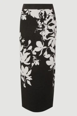 KarenMillen Jupe Tricotée à Motif Floral Jacquard<Femme Jupes|Jupes