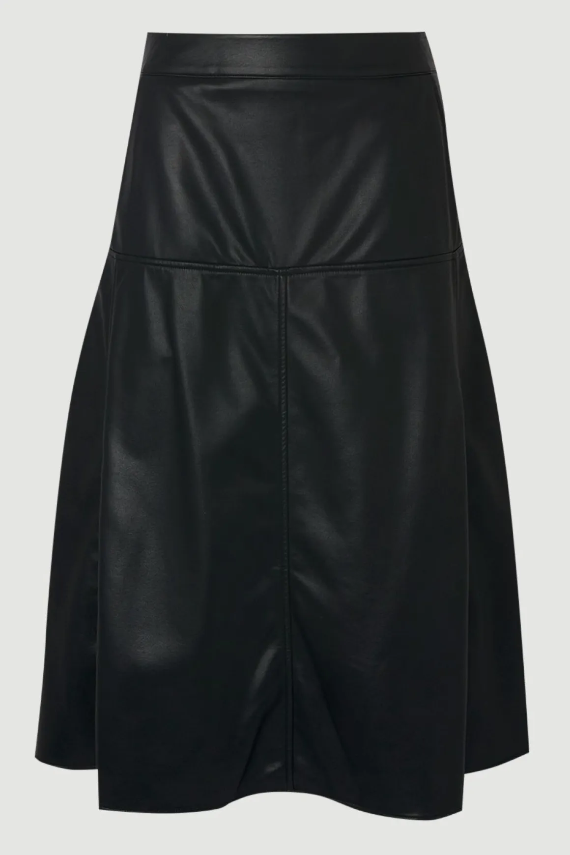 Jupe évasée en synthétiquecuir avec ceinture