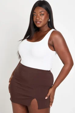Jupe Évasée Grande Taille En Bengaline Avec Fente