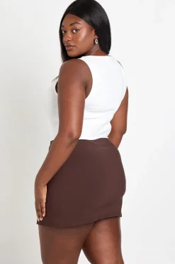 Jupe Évasée Grande Taille En Bengaline Avec Fente