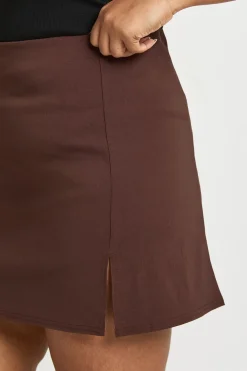 Jupe Évasée Grande Taille en Bengaline avec Fente
