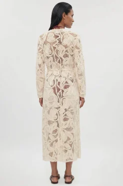 Kimono De Plage Tissé Au Crochet Motif Floral