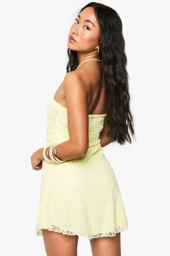 boohoo Lace Bandeau Smock Dress<Femme Robes Babydoll|Satin Et Dentelle
