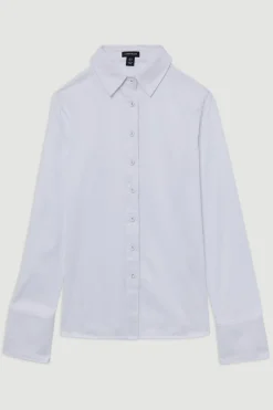 KarenMillen La chemise boutonnée en coton tissé The Founder<Femme Tops