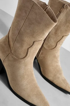 Large Fit Bottes de Cowboy Western à la Cheville en Suède Synthétique