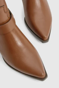 Large Fit Bottes Mi-Hautes Style Western à Détail Harnais