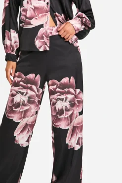 Large Scale Floral Wide Leg Trousers