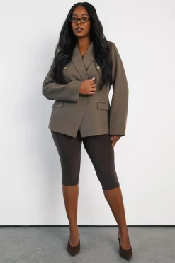 boohoo Legging Capri Grande Taille À Double Épaisseur<Femme Pantalons|Leggings