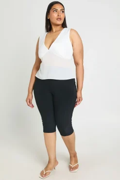 Legging Capri Grande Taille À Double Épaisseur
