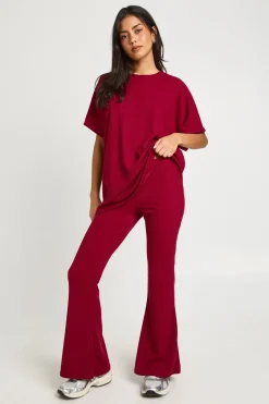 Legging côtelé bicolore évasé & haut coordonné