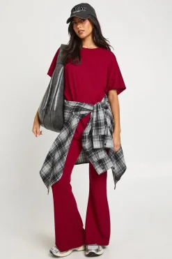 Legging côtelé bicolore évasé & haut coordonné
