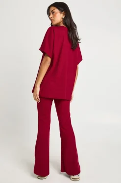 Legging côtelé bicolore évasé & haut coordonné