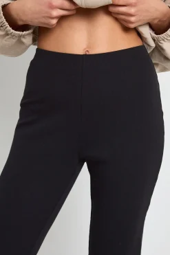 Legging Côtelé Taille Haute À Ourlet Fendu