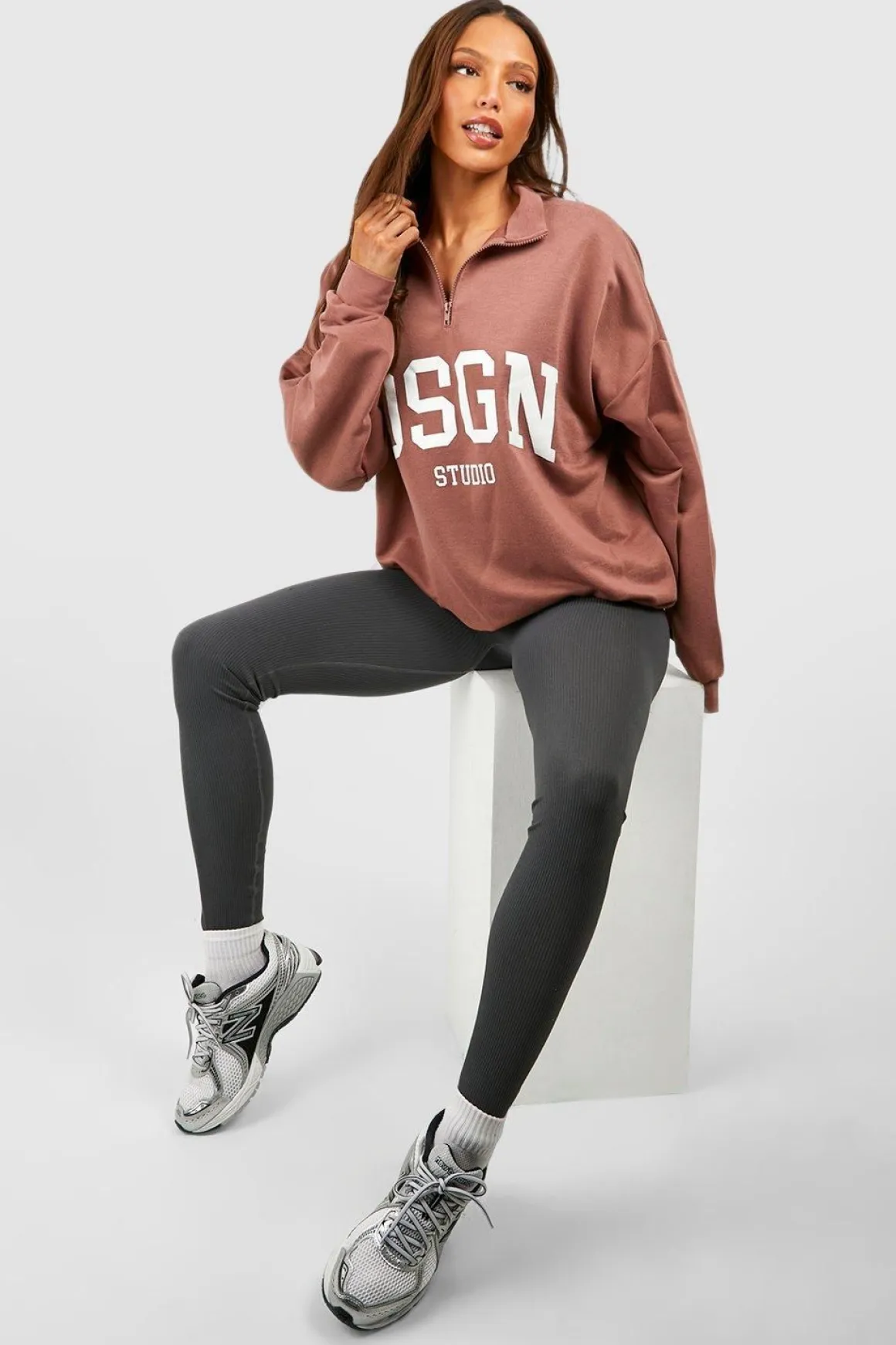 Legging long à côtes sans couture