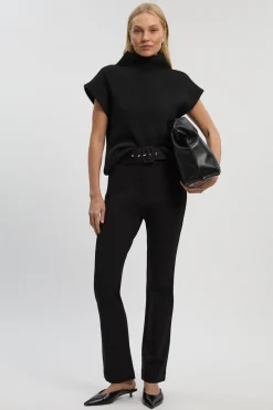 Legging Ponte avec Ceinture à Boucle
