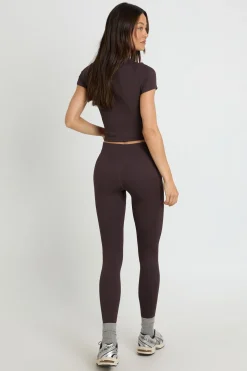 Legging Sans Couture Côtelé Contour Taille Haute Croisée Coupe Tall
