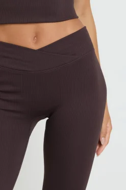 Legging Sans Couture Côtelé Contour Taille Haute Croisée Coupe Tall