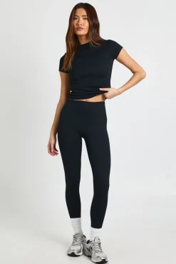 Legging Sans Couture Côtelé Taille Haute Coupe Tall