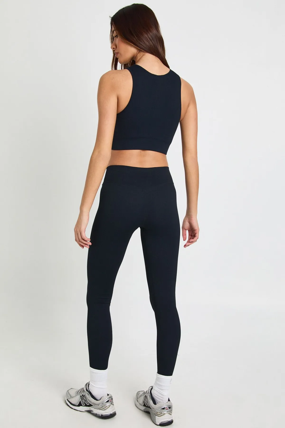 boohoo Legging Sans Couture Côtelé Taille Haute Avec Ceinture Croisée Enveloppante - Coupe Tall<Femme Pantalons|Athleisure