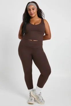 boohoo Legging sculptant ultra doux avec détail de couture<Femme Looks Chocolat|Vêtements De Sport