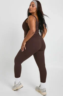boohoo Legging sculptant ultra doux avec détail de couture<Femme Looks Chocolat|Vêtements De Sport