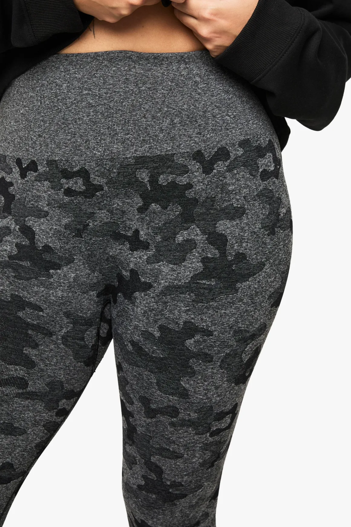 Leggings de gym sans couture camouflage actif Plus