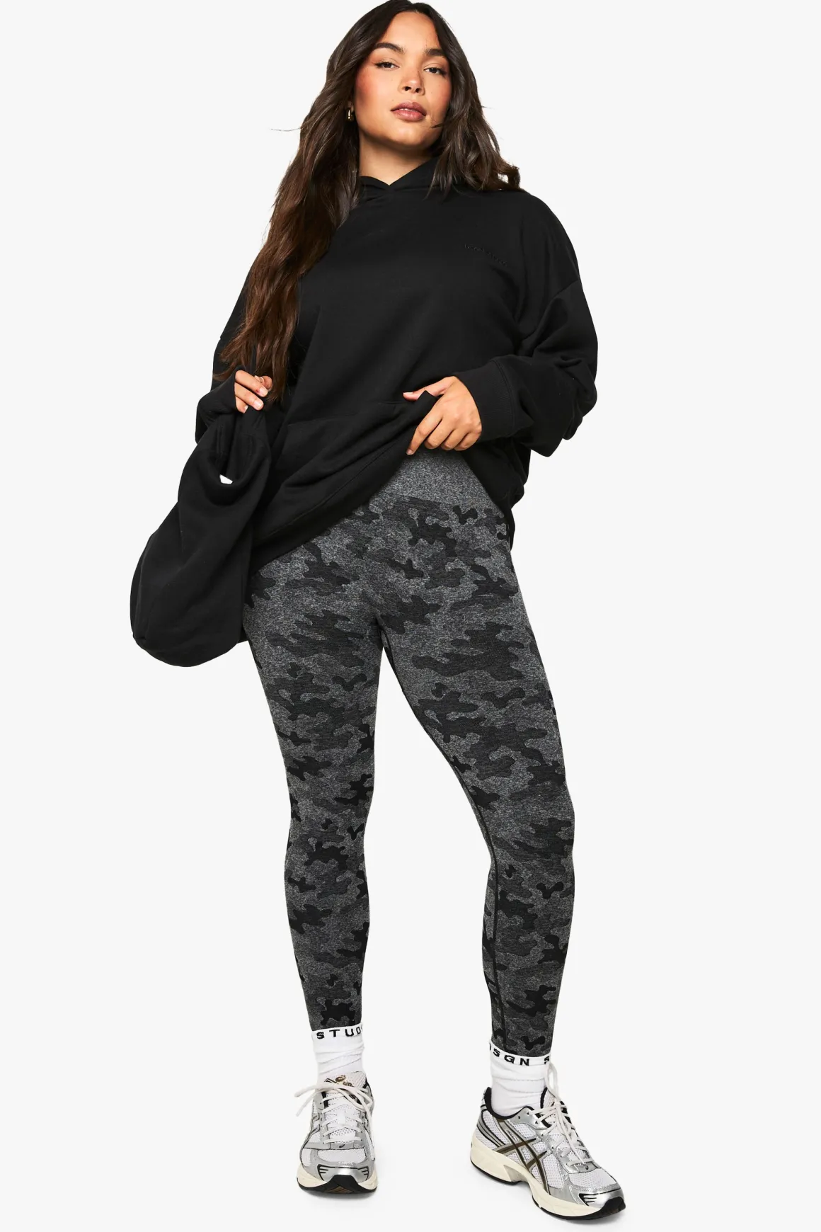 Leggings de gym sans couture camouflage actif Plus