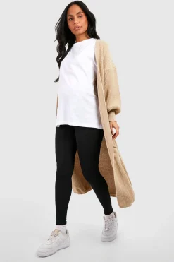 Leggings de maternité côtelés sur le ventre