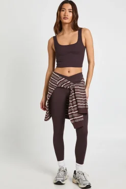 boohoo Leggings Sans Couture à Taille Enveloppante Côtelée Sculptante<Femme Looks Chocolat|Vêtements De Sport