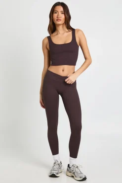 boohoo Leggings Sans Couture à Taille Enveloppante Côtelée Sculptante<Femme Looks Chocolat|Vêtements De Sport