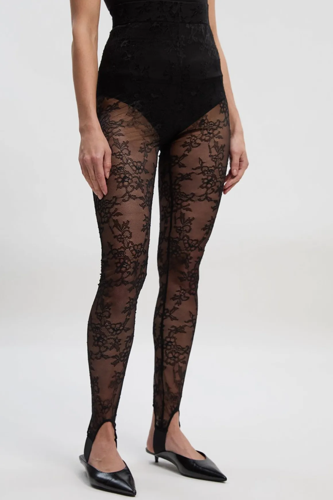 Legging à Étriers en Dentelle